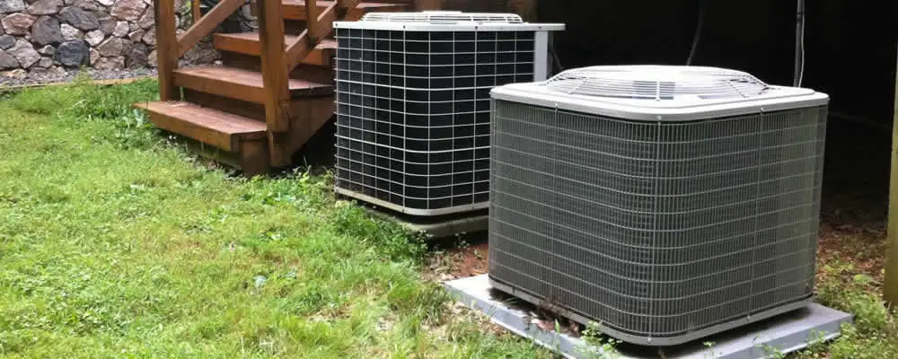 Heat pump installation and service units outside a home in Lakeland, FL